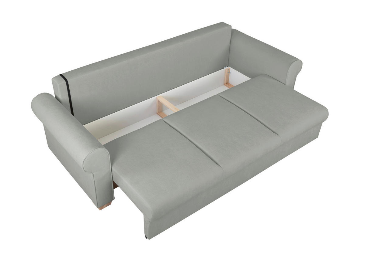 SCHLAFSOFA in Chenille Dunkelgrau  - Dunkelgrau/Buchefarben, Design, Holz/Textil (240/94/98cm) - MID.YOU