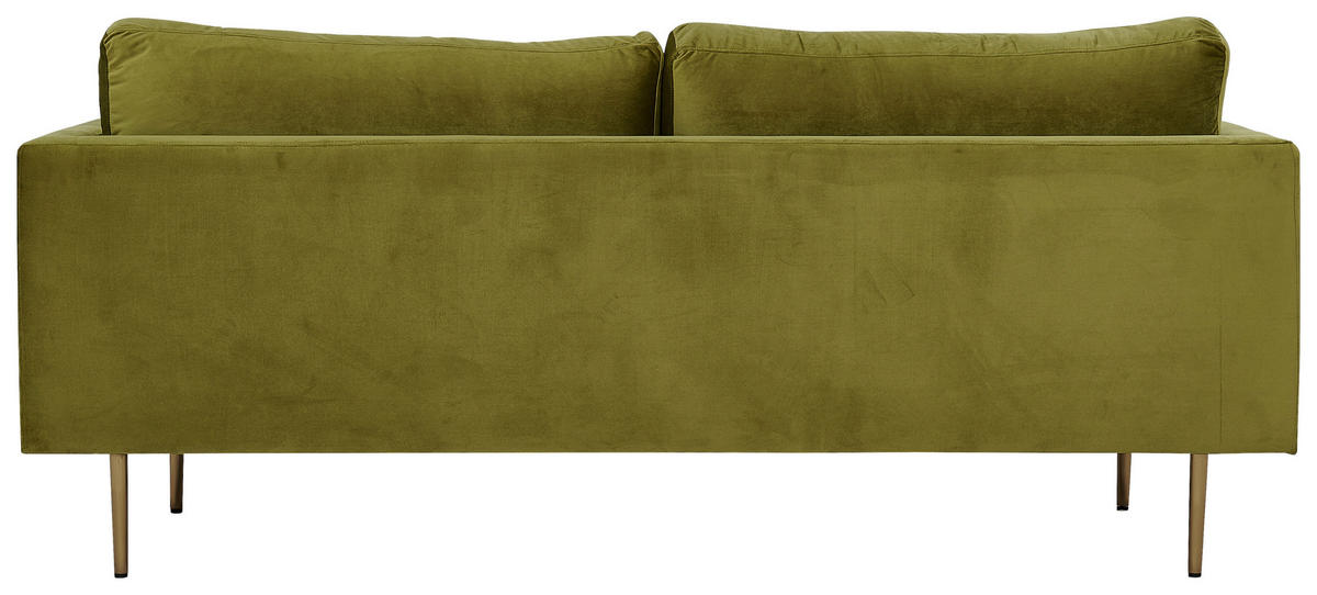 2-SITS SOFFA i metall, textil grön, guldfärgad  - grön/guldfärgad, Design, metall/textil (203/84/90cm) - Livetastic
