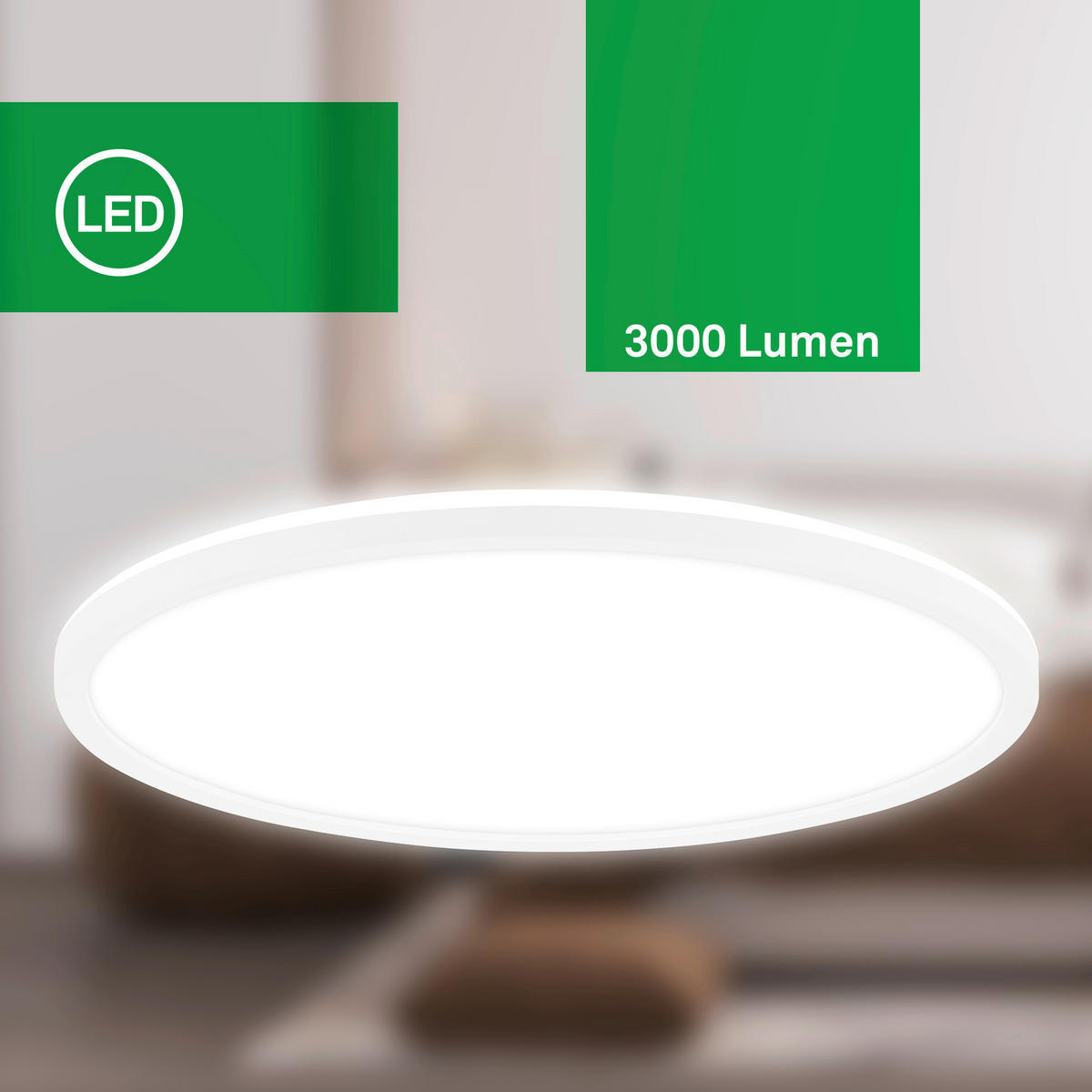 STROPNA LED-SVETILKA  Tava A /3000 lm/4000 K// - bela, Basics, umetna masa (42/3cm)