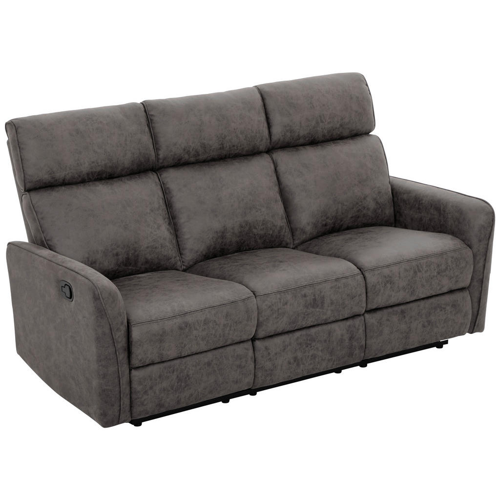 Thumbnail - Livetastic 3-Sitzer-Sofa, Grau, Holz, Metall, Kunststoff, Textil, Pappel, Sperrholz, 185x105x93 cm, Relaxfunktion, Wohnz...