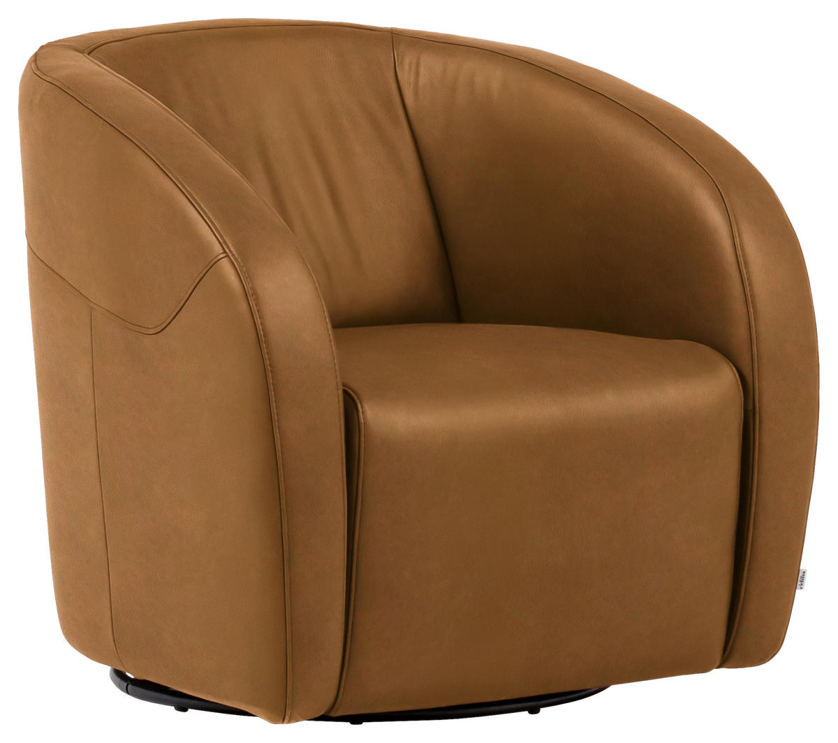 SESSEL in Echtleder Hellbraun  - Hellbraun/Schwarz, Design, Leder/Kunststoff (80/78/82cm) - Celina