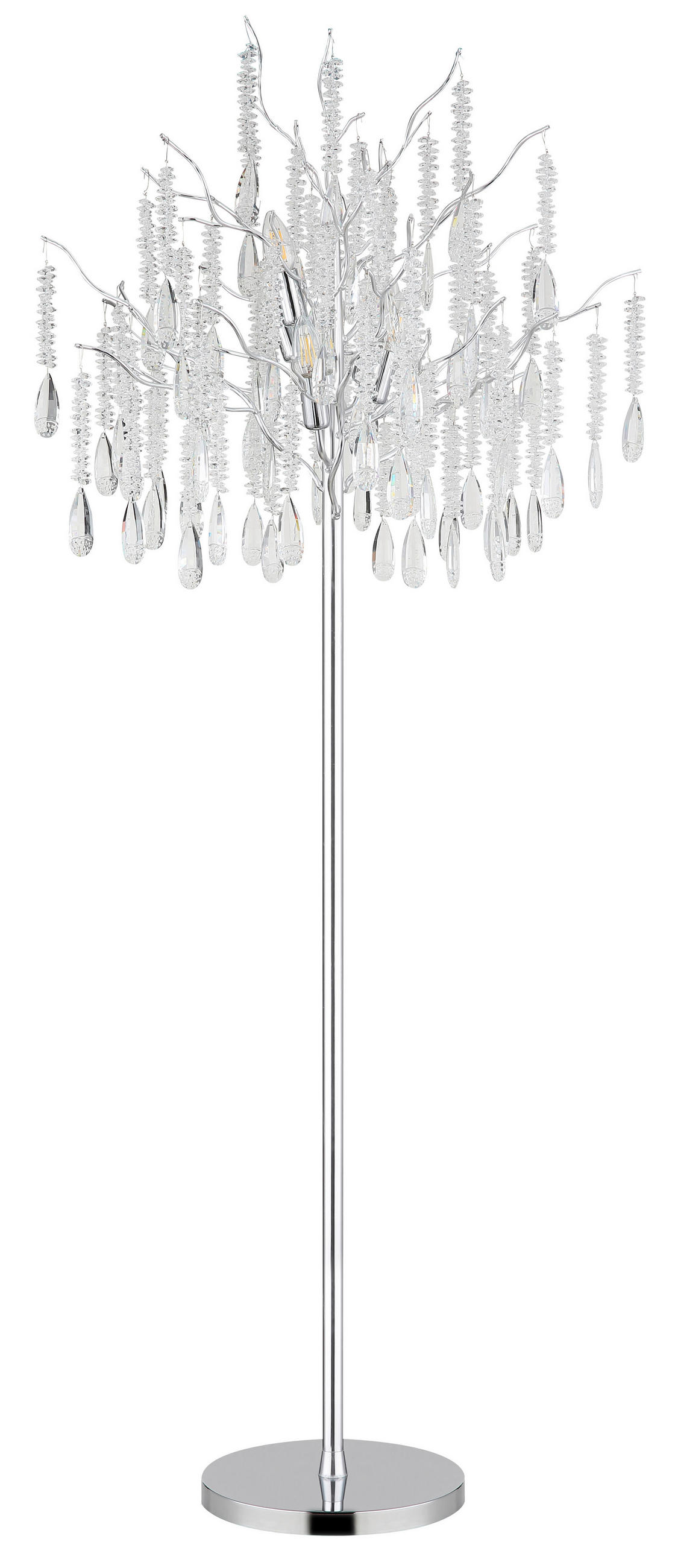 STEHLEUCHTE 55/165 cm    - Klar/Silberfarben, KONVENTIONELL, Glas/Kunststoff (55/165cm) - Globo