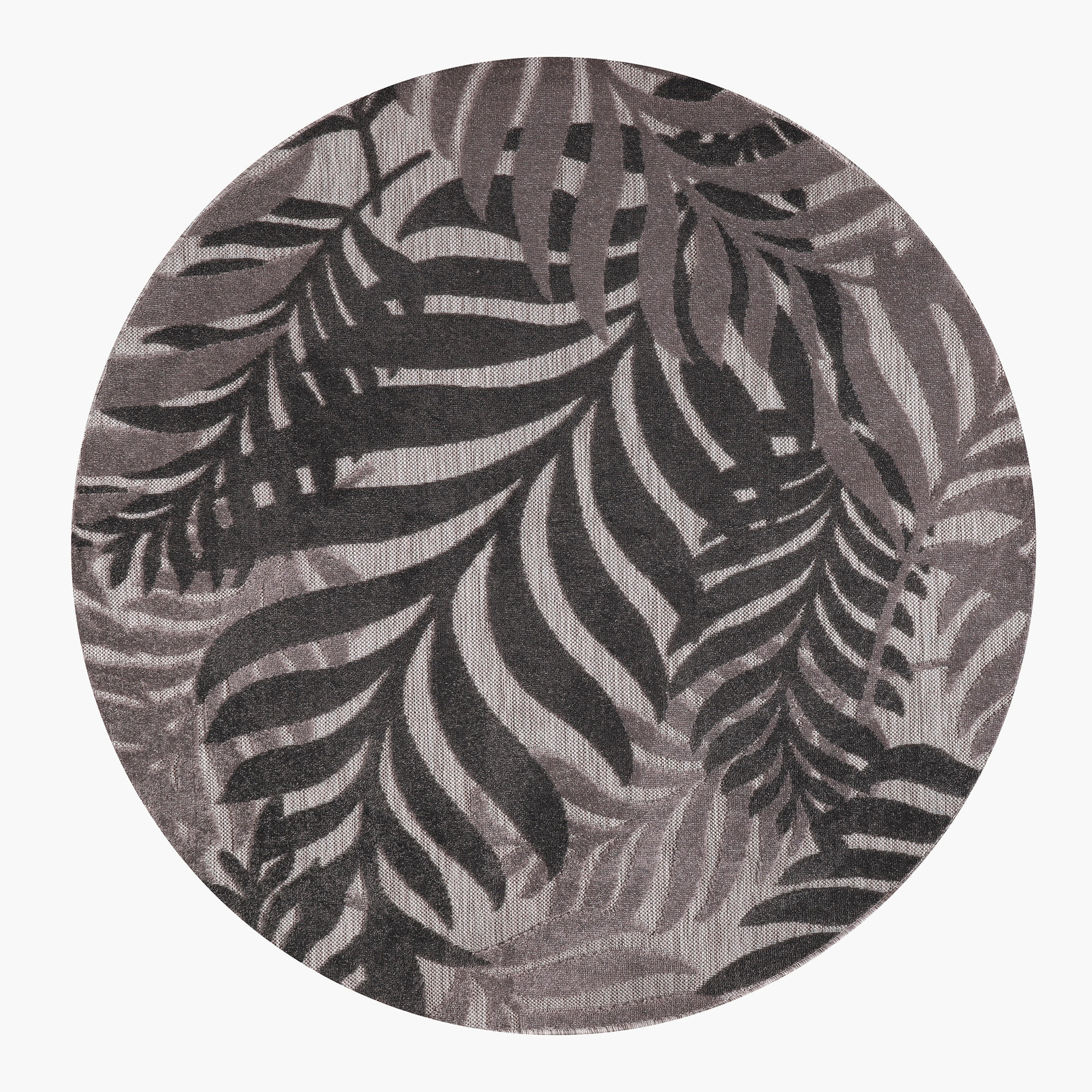 OUTDOORTEPPICH 120 cm Floral Grau  - Grau, LIFESTYLE, Kunststoff/Textil (120cm)
