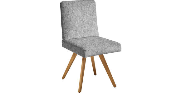 STUHL  in Chenille Holz, Textil  - Eichefarben/Hellgrau, Design, Holz/Textil (46/94/58cm) - Dieter Knoll