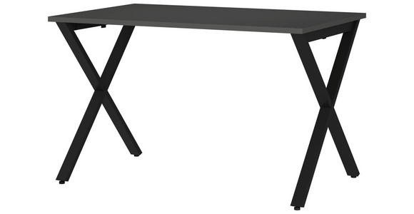 SCHREIBTISCH 120/80/75 cm  in Graphitfarben, Schwarz  - Graphitfarben/Schwarz, MODERN, Holzwerkstoff/Metall (120/80/75cm) - Novel