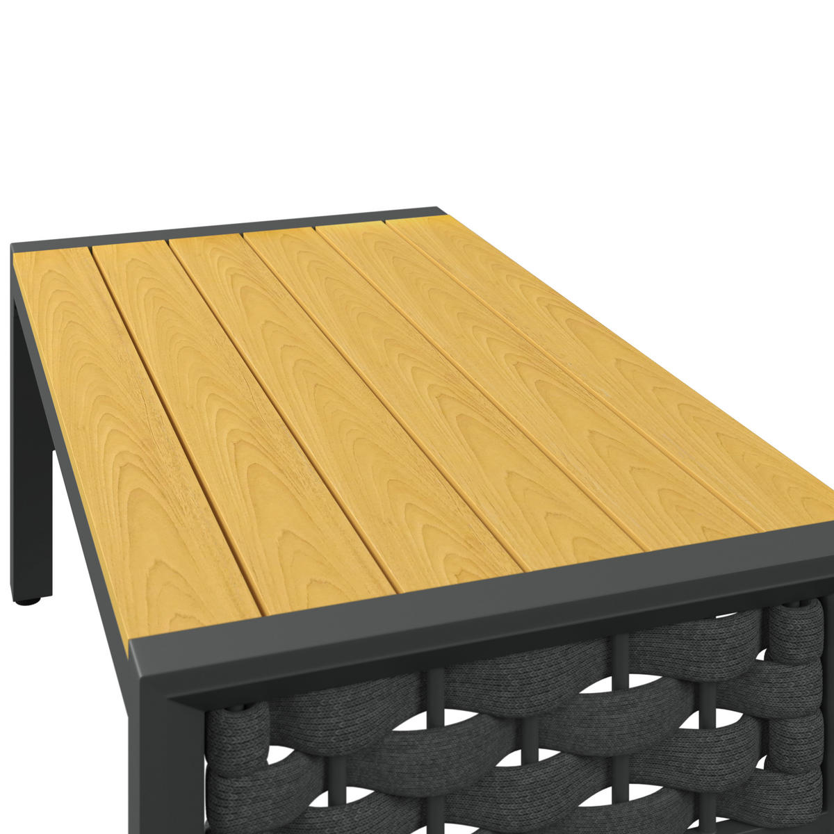 LOUNGEGARNITUR 4-teilig   290/73/153 cm Stahl  - Dunkelgrau/Grau, MODERN, Kunststoff/Textil (290/73/153cm) - Ambia Garden