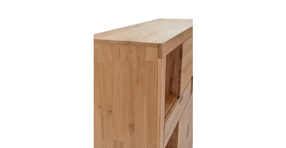 HIGHBOARD 132/126/42 cm  - Wildeiche/Alufarben, Natur, Holz (132/126/42cm) - Carryhome