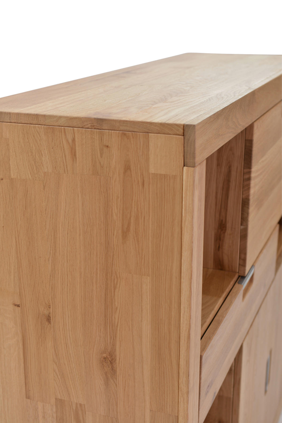 HIGHBOARD  in 132/126/42 cm  - Wildeiche/Alufarben, Natur, Holz (132/126/42cm) - Carryhome
