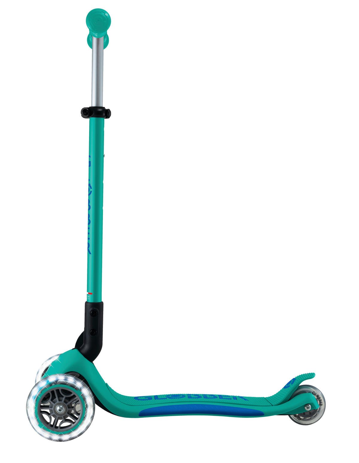 KINDERSCOOTER ELITE LIGHTS  - Türkis, Basics, Kunststoff (57.5/28/82.5cm) - GLOBBER