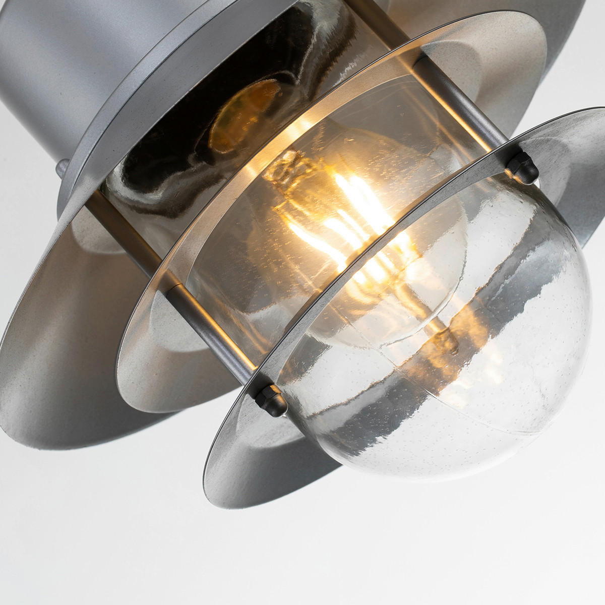 AUSSENHÄNGELEUCHTE Copenhagen 22/37,5 cm  - Silberfarben, Konventionell, Glas/Metall (22/37,5cm) - Elstead Lighting