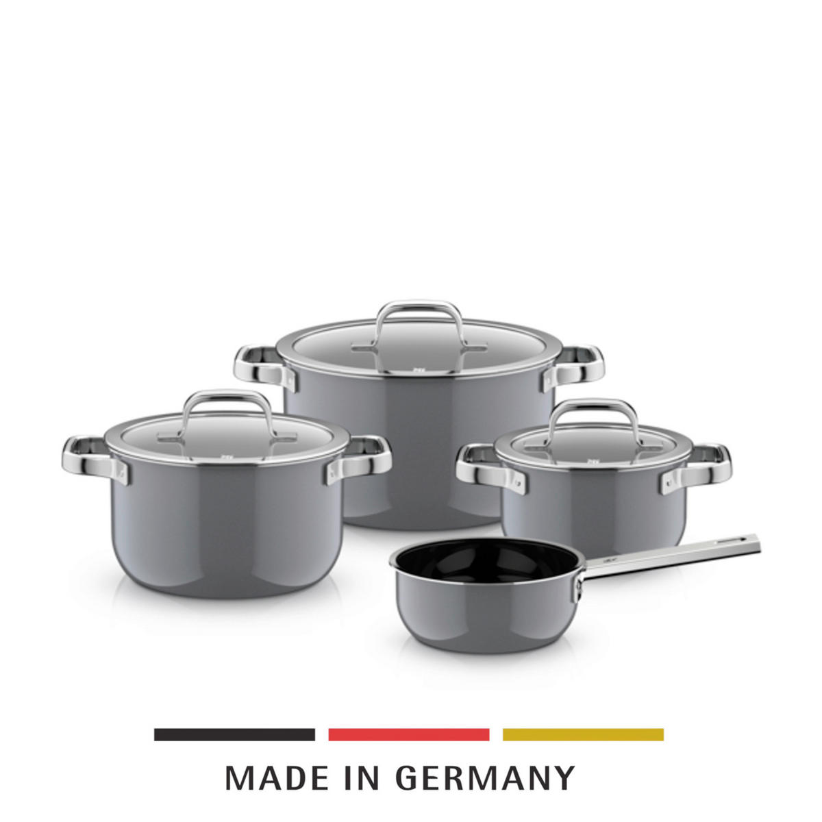 KOCHTOPFSET Fusiontec Mineral 4-teilig  - Grau, Basics, Metall (60/30/33cm) - WMF