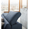ECKSOFA in Webstoff Blau  167/250 cm  - Blau/Silberfarben, Design, Textil/Metall (167/250cm) - Xora