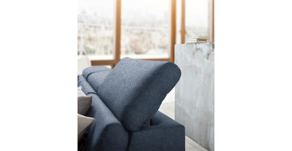 ECKSOFA in Webstoff Blau  167/250 cm  - Blau/Silberfarben, Design, Textil/Metall (167/250cm) - Xora