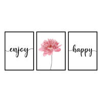 KUNSTDRUCK Text, Blumen 30/40 cm  - Multicolor/Schwarz, Trend, Holzwerkstoff (30/40cm) - Monee