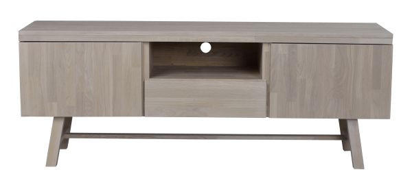 TV-BÄNK i massiv ek naturfärgad  - naturfärgad, Design, trä (160/60/45cm) - Rowico