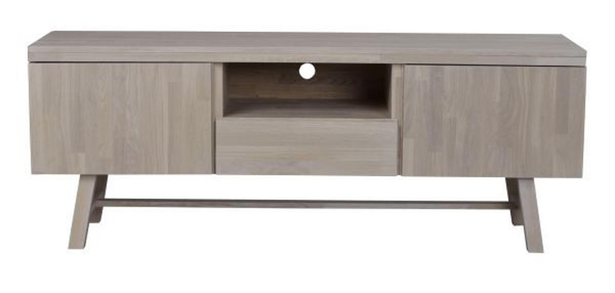 TV-BÄNK i massiv ek naturfärgad  - naturfärgad, Design, trä (160/60/45cm) - Rowico