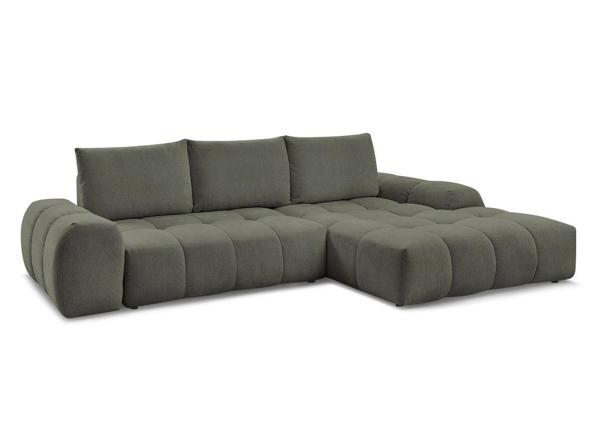 ECKSCHLAFSOFA EVEREST  mit Rücken echt, Armteil links, Armteil rechts Flachgewebe Grün  - Schwarz/Grün, MODERN, Kunststoff/Textil (318/180cm) - Livetastic