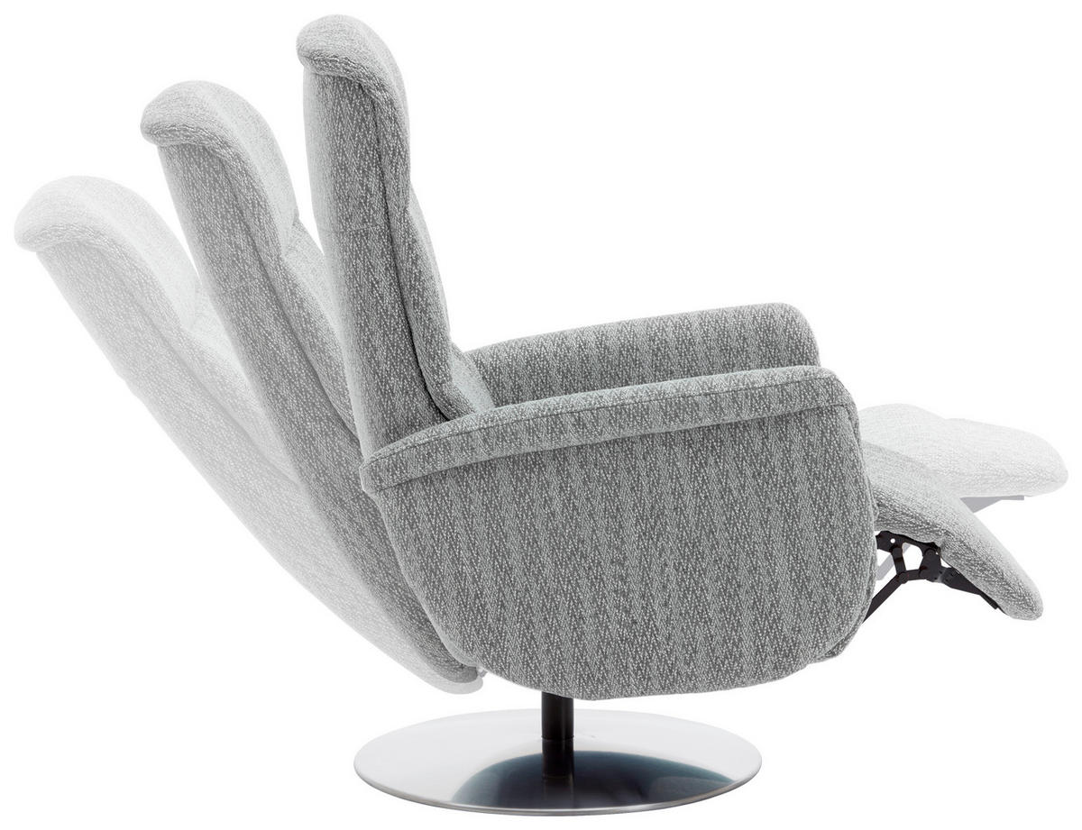 RELAXSESSEL in Textil Grau  - Edelstahlfarben/Grau, Design, Textil/Metall (71/112/83cm) - Dieter Knoll