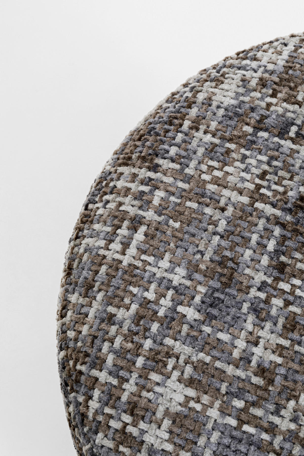 HOCKER Webstoff Silberfarben, Dunkelgrau  - Dunkelgrau/Silberfarben, KONVENTIONELL, Textil/Metall (39/47/39cm) - Kare-Design