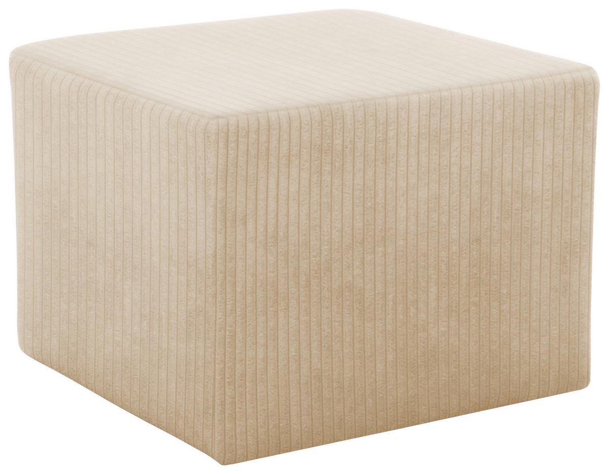 HOCKER Cord, Mikrofaser Creme  - Creme/Schwarz, Design, Kunststoff/Textil (59/44/59cm) - MID.YOU