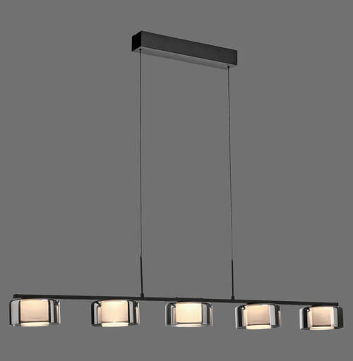VISEČA NIHALNA LED-SVETILKA   42 W//3000 K/230 V/ - črna, Design, kovina/umetna masa (117/15/220cm)