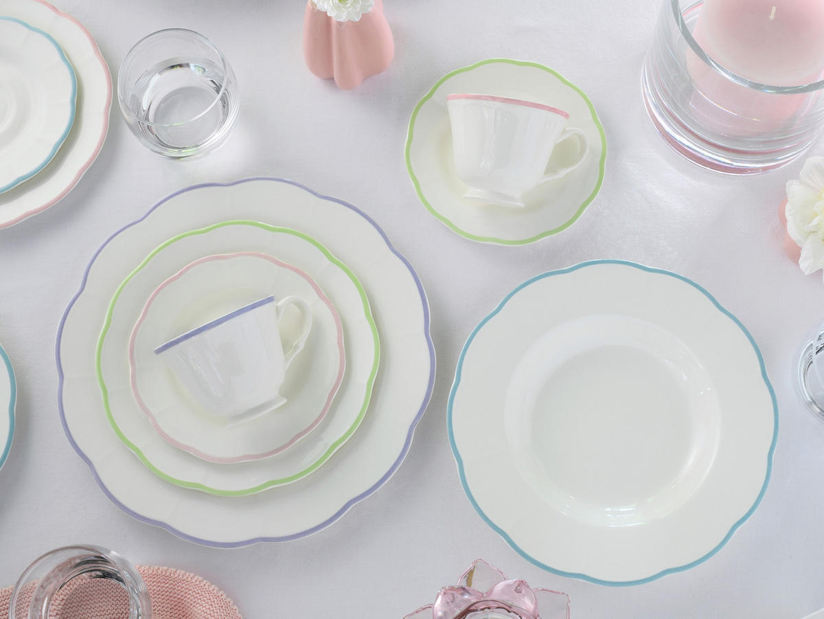 KOMBI SERVIS Florine Bunt   - svijetlo ružičasta/boje limete, Basics, keramika - Creatable