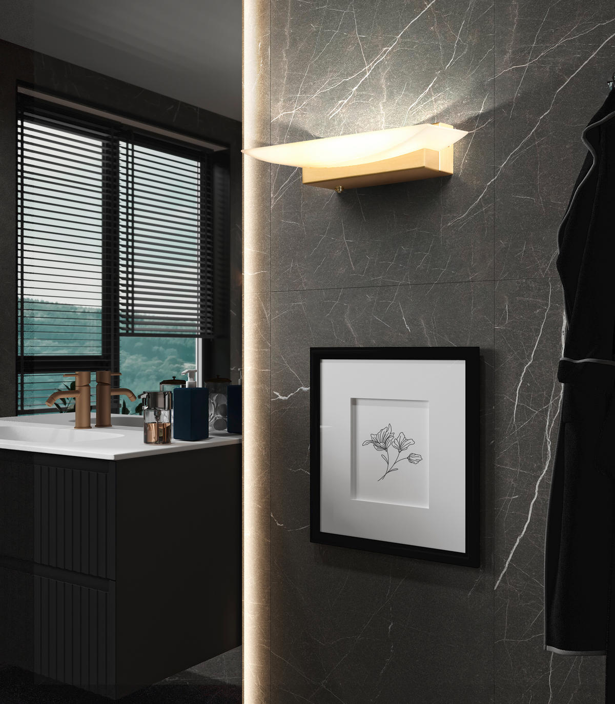 LED-WANDLEUCHTE - Schwarz, Design, Metall (30/6/11cm) - Fischer & Honsel