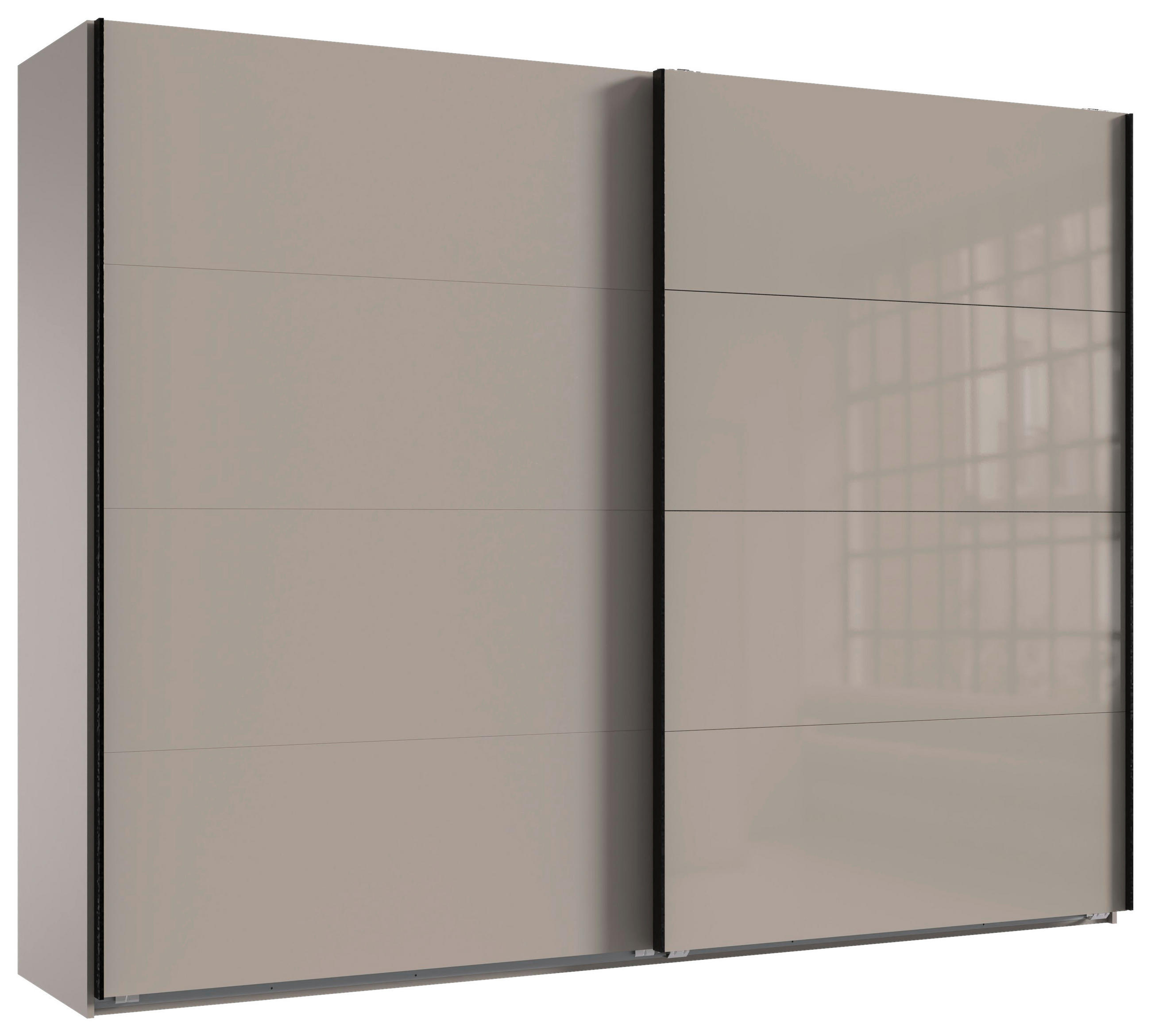 GARDEROB MED SKJUTDÖRRAR 270/208/65 cm 2-dörrar - sahara/grafitfärgad, Design, metall/trämaterial (270/208/65cm) - Carryhome