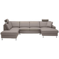 SOFFA i äkta läder ljusgrå  - aluminiumfärg/ljusgrå, Design, metall/läder (233/339/165cm) - Beldomo Premium