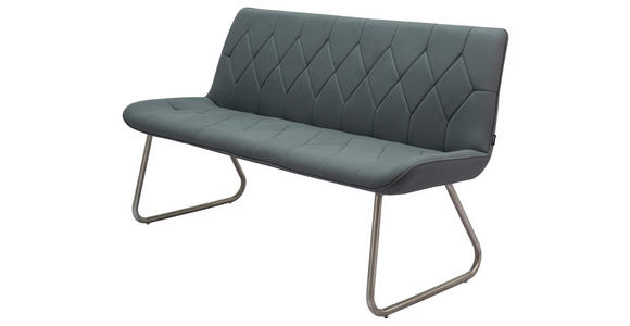 SITZBANK 155/87/65 cm  in Grau  - Edelstahlfarben/Grau, Design, Textil/Metall (155/87/65cm) - Novel