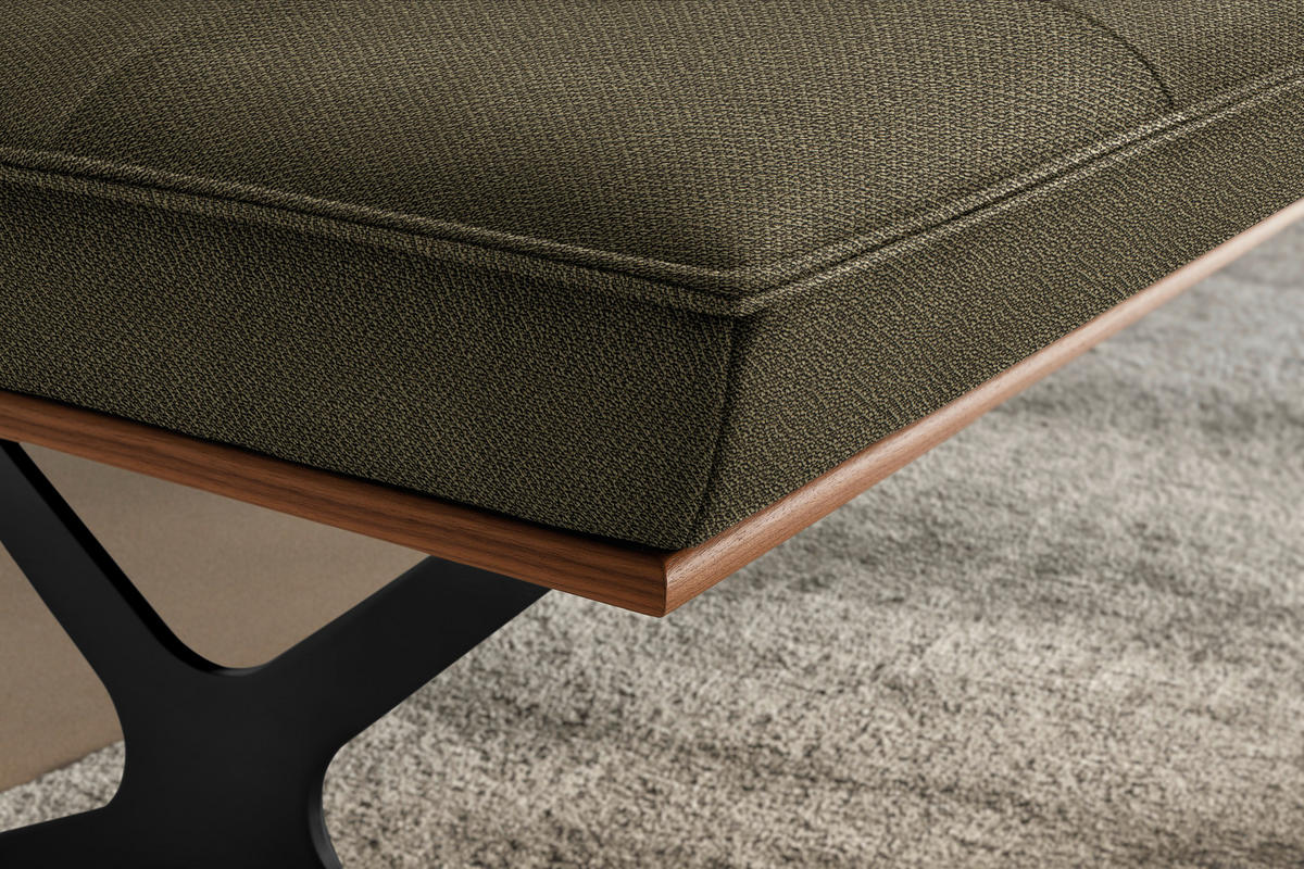 SITZBANK in Holz, Textil Schwarz, Nussbaumfarben, Olivgrün  - Nussbaumfarben/Schwarz, Design, Holz/Textil (214/88/66cm) - Koinor