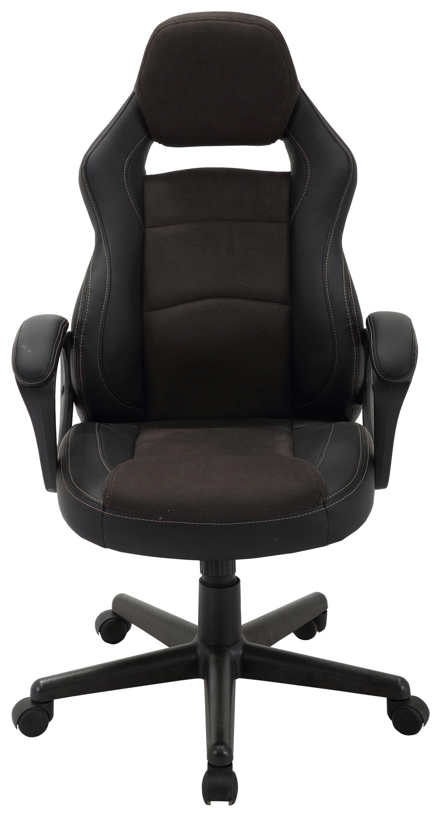GAMINGSTUHL Schwarz, Dunkelgrau Kunststoff, Textil   - Dunkelgrau/Hellgrau, Design, Kunststoff/Textil (62/109-119/68cm) - MID.YOU