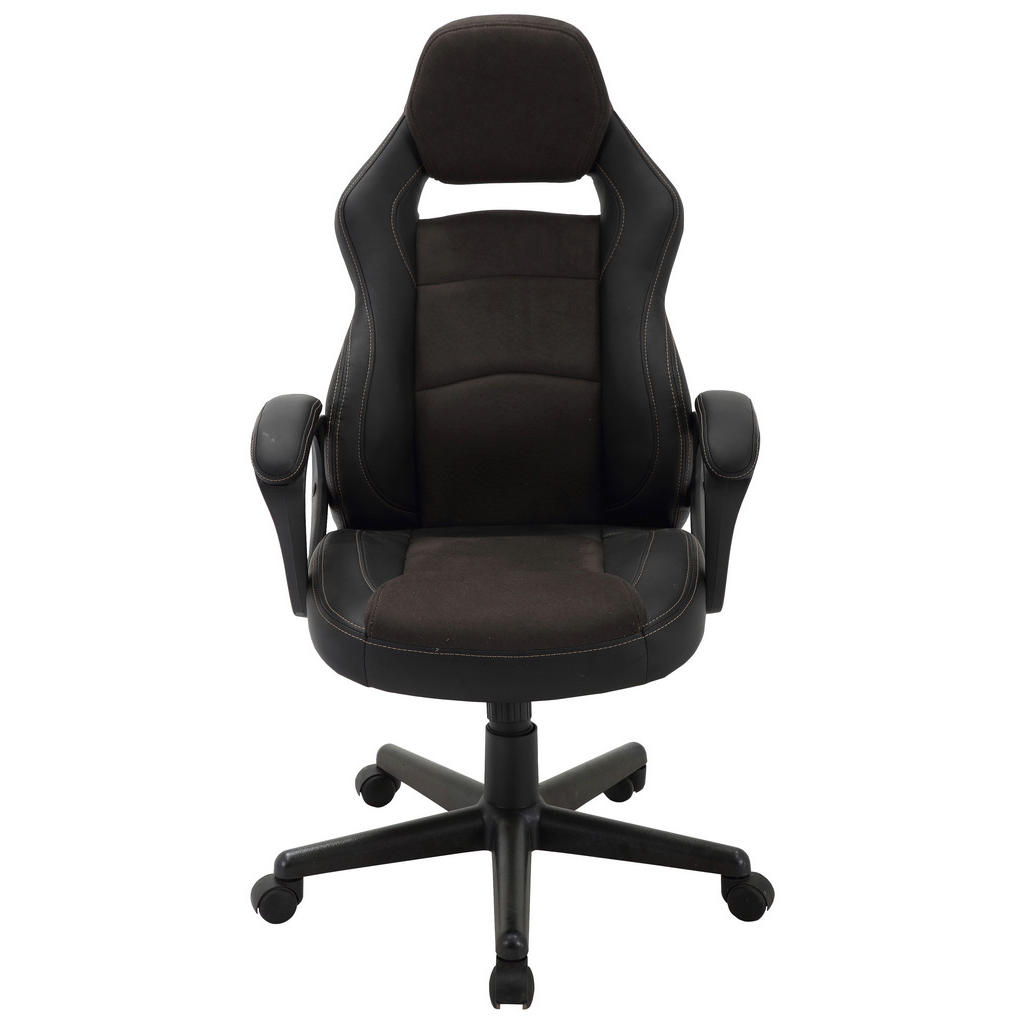 Thumbnail - Mid.you Gamingstuhl, Schwarz, Dunkelgrau, Kunststoff, Textil, Drehkreuz, 62x109-119x68 cm, Kinder- & Jugendzimmer, Jugen...