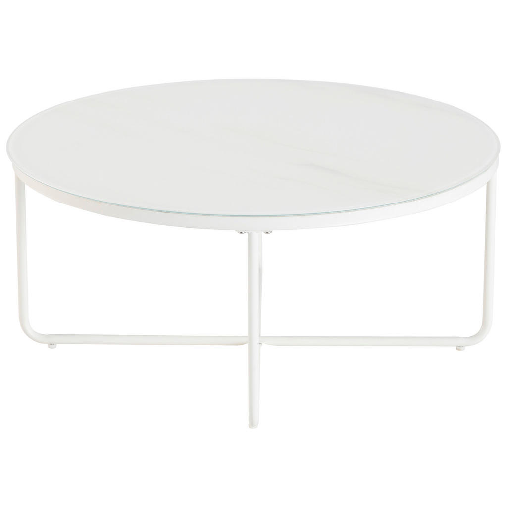 Thumbnail - Mid.you Couchtisch, Weiß, Metall, Glas, rund, rund, 80x37x80 cm, Wohnzimmer, Wohnzimmertische, Couchtische