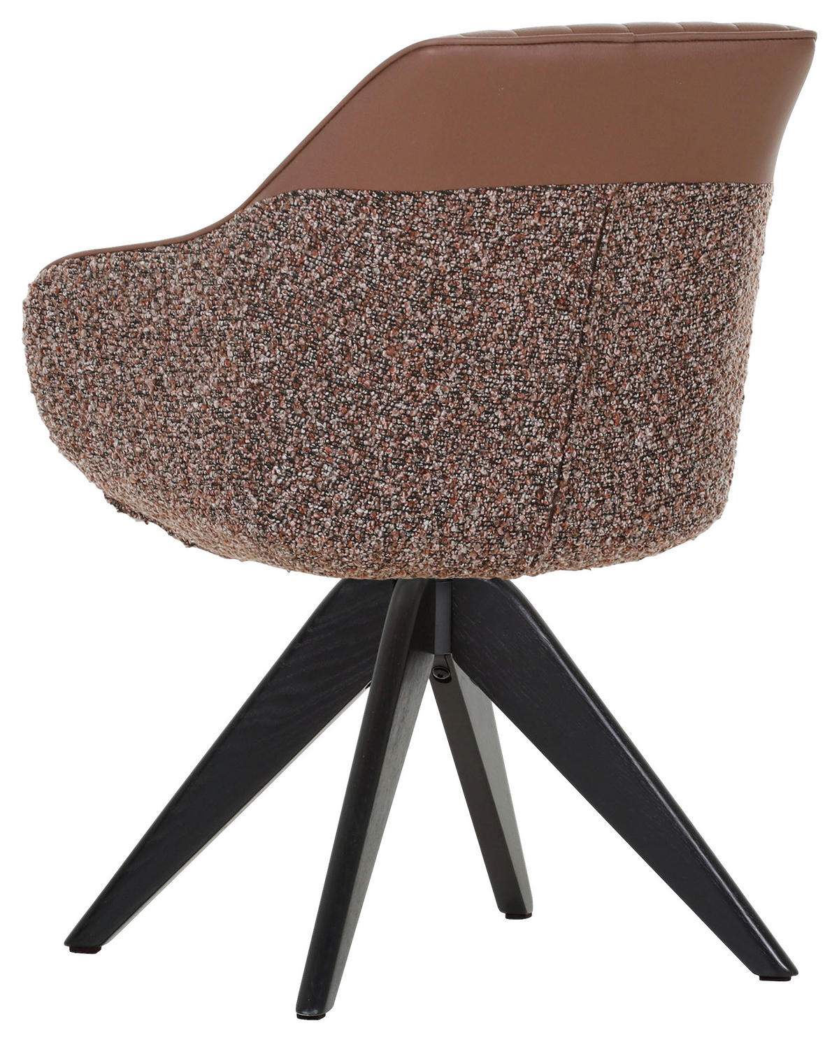 KAROSSZÉK tölgyfa színű, konyak  - tölgyfa színű/fekete, Konventionell, textil/fa (60/83/65cm) - Ambia Home