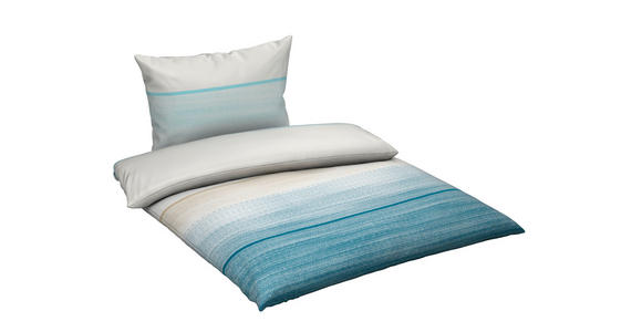 BETTWÄSCHE TANJA Satin 140/200 cm  - Blau/Beige, KONVENTIONELL, Textil (140/200cm) - Novel