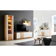 WOHNWAND  in Weiß, Eiche Bianco  297,8/206,9/51,4 cm  - Eiche Bianco/Dunkelgrau, Design, Glas/Holz (297,8/206,9/51,4cm) - Novel