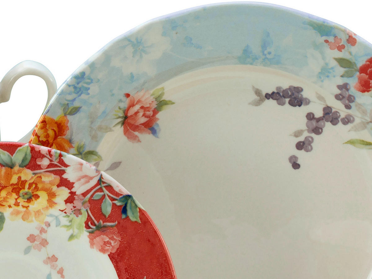 KAFFESERVIS Crimson bunt 18 delar  - multicolor, Basics, keramik - Creatable