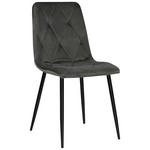 STUHL  in Eisen Samt Metall, Textil  - Dunkelgrau/Schwarz, Design, Textil/Metall (43/84/56cm) - Carryhome