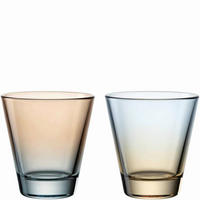 SKLENIČKA - oranžová/modrá, Design, sklo (8,5/9/8,5cm) - Leonardo