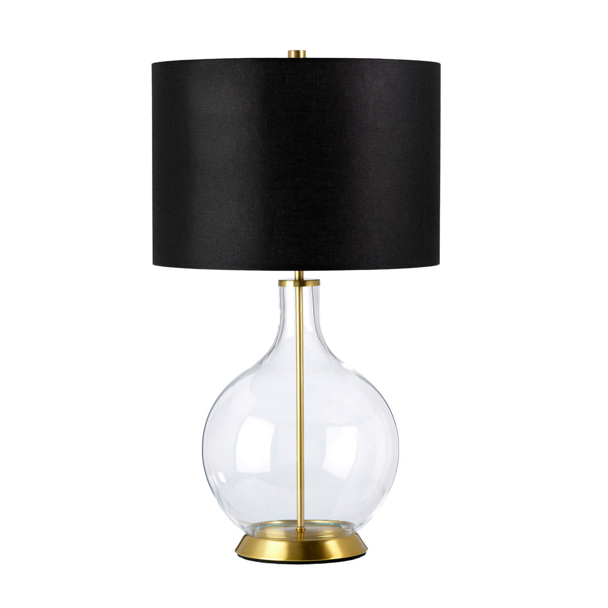 TISCHLEUCHTE - Messingfarben/Schwarz, Konventionell, Glas/Textil (36/67cm) - Elstead Lighting