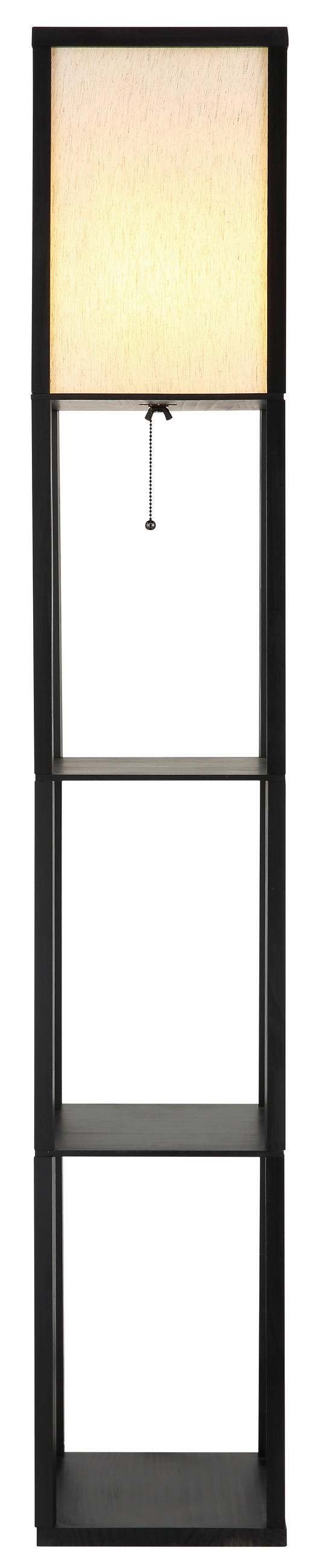 STEHLEUCHTE - Schwarz/Naturfarben, Design, Holz/Textil (26/26/159cm) - Globo