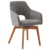 ARMLEHNSTUHL drehbar  Beinauswahl, erweiterbar, Gestellauswahl, abwischbar, Sitzfläche 180° drehbar, automatische Rückholfunktion Mikrofaser  - Wildeiche/Cappuccino, Design, Holz/Textil (57/84/57cm) - Voleo