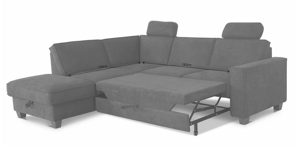 ECKSOFA in Flachgewebe Dunkelgrau  - Eichefarben/Dunkelgrau, Konventionell, Holz/Textil (213/236cm) - Sit & More