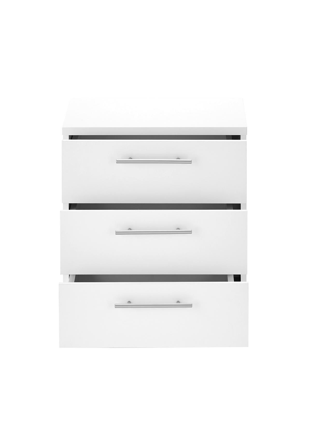 ROLLCONTAINER Weiß  - Silberfarben/Weiß, MODERN, Holzwerkstoff/Kunststoff (40/56/39cm) - Carryhome