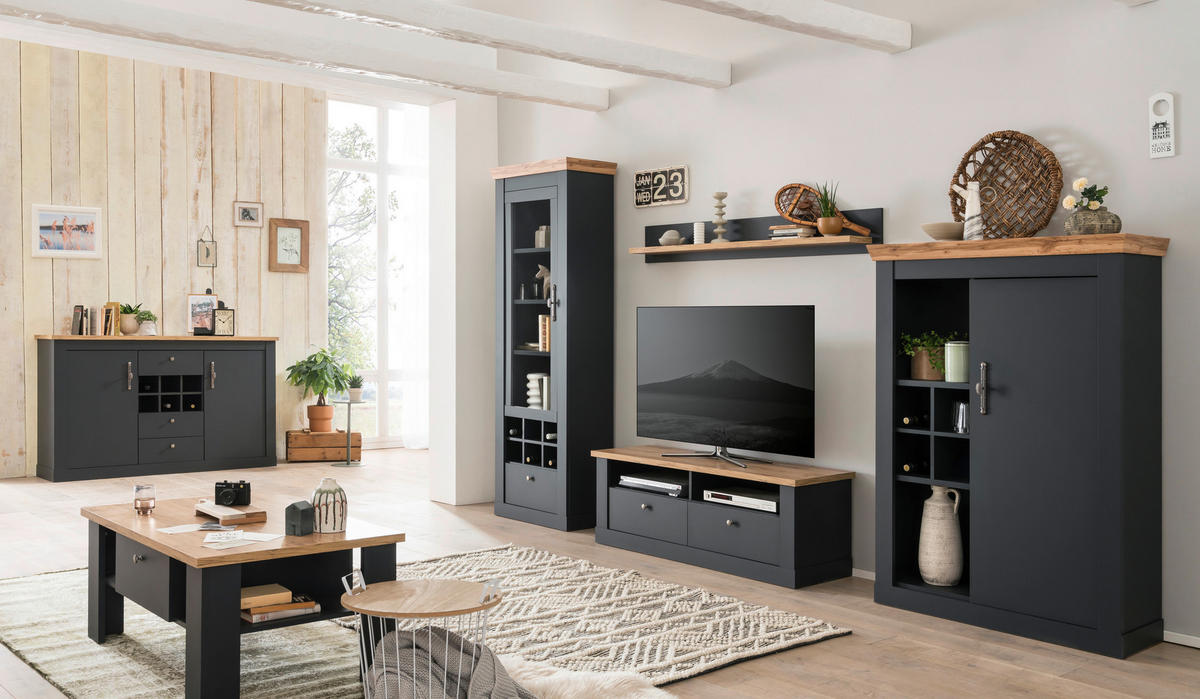 SIDEBOARD  in 169/104/45 cm  - Anthrazit/Silberfarben, Design, Holzwerkstoff/Metall (169/104/45cm) - MID.YOU