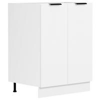 KÜCHENUNTERSCHRANK 60/82/46 cm  in Weiss  - Weiss/Schwarz, Trend, Holzwerkstoff/Kunststoff (60/82/46cm) - MID.YOU