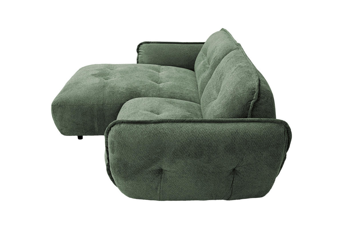 ECKSOFA  Struktur Grün  - Schwarz/Grün, Modern, Kunststoff/Textil (184/269cm) - Trendmanufaktur