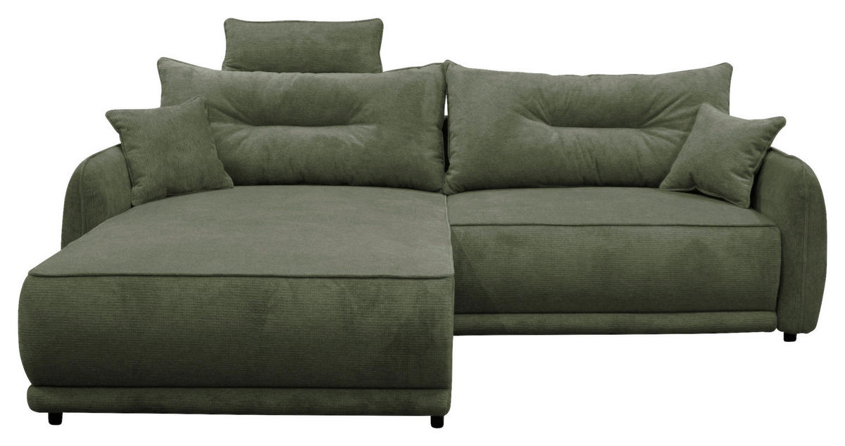 ECKSOFA in Struktur Grün  195/264 cm  - Beige/Schwarz, Design, Kunststoff/Textil (195/264cm) - MID.YOU
