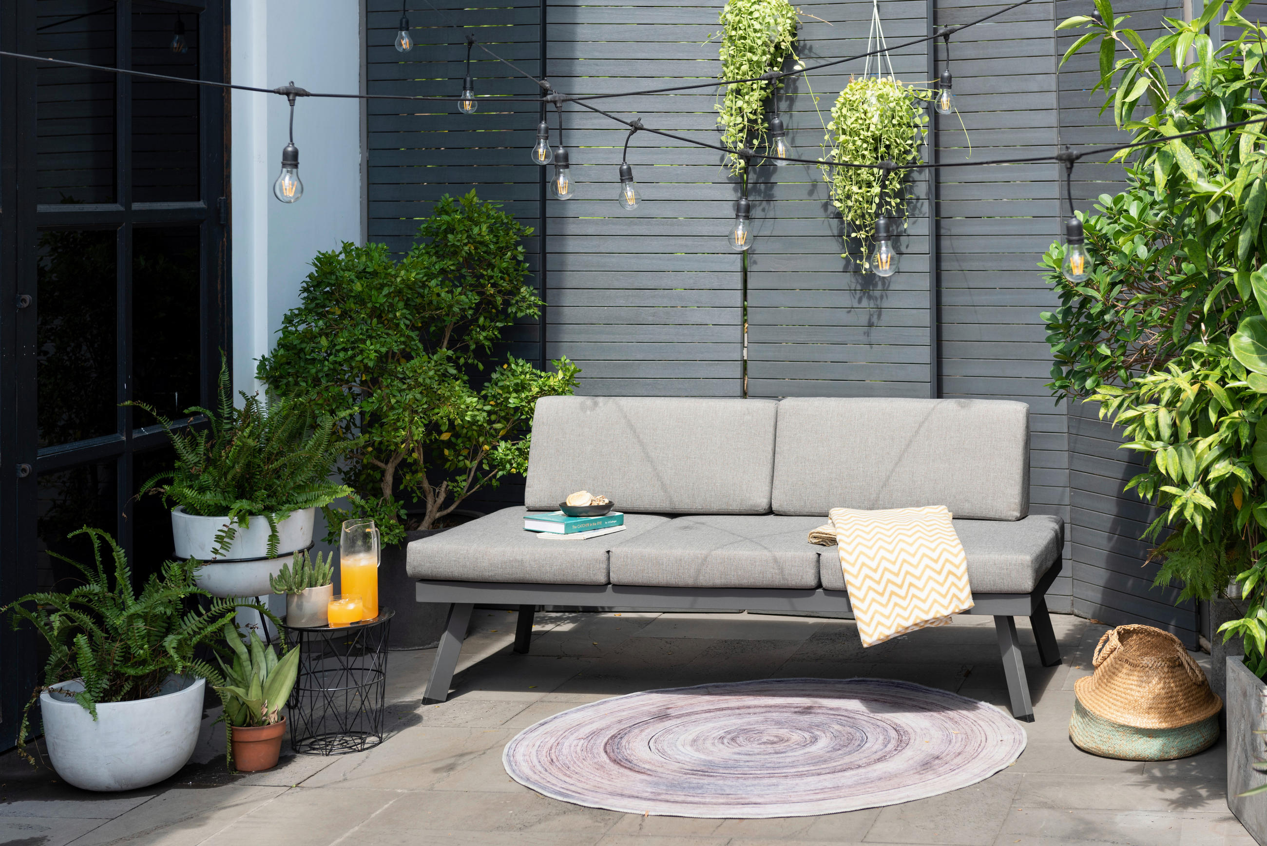 LOUNGESOFA  - Hellgrau/Grau, Design, Textil/Metall (180/82/80,1cm) - Amatio